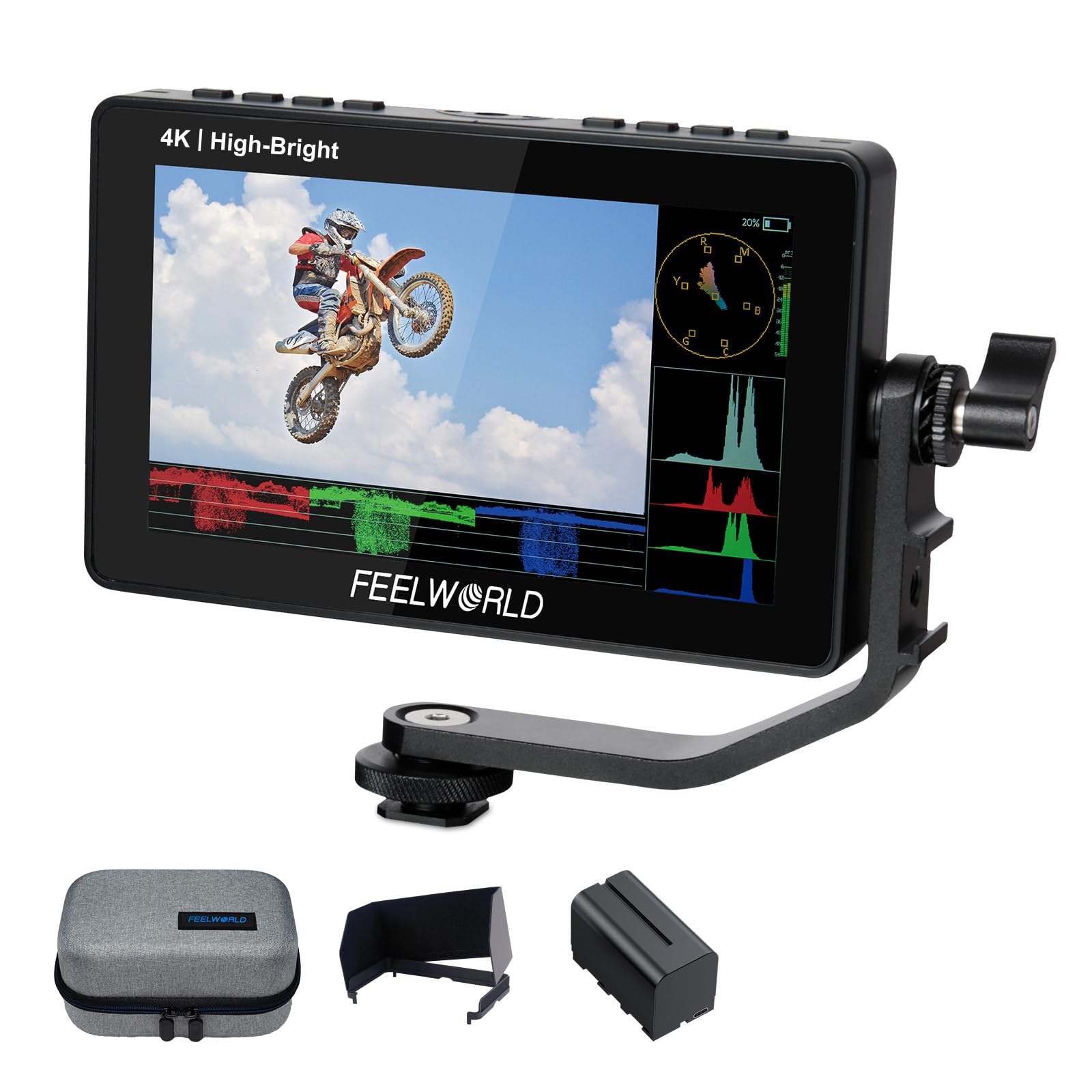 FEELWORLD 5.5 4K モニター F5 pro FEELWORLD F5 Prox 5.5 Inch 1600nit Field Camera Monitor with Touch
